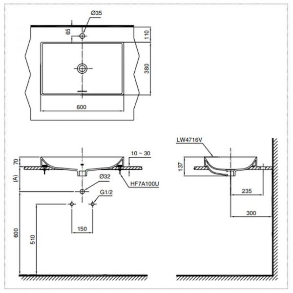 Chậu rửa lavabo đặt bàn TOTO LT4716G19