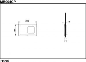 Kích thước nắp đậy van xả nhấn toto MB004CPR