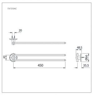 THANH VẮT KHĂN ĐÔI XOAY TX725AC 2