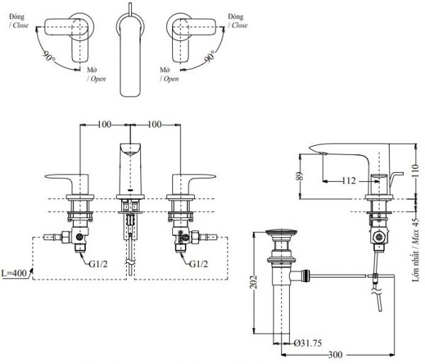 Vòi chậu lavabo TOTO TLG04201B 2