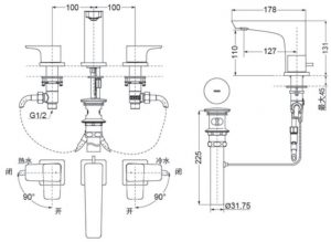 TOTO TLG07201B - Vòi chậu lavabo nóng lạnh 3 lỗ GE 6 Vòi chậu lavabo TOTO TLG07201B 2