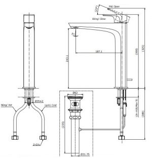 Vòi chậu lavabo TOTO TLG07305V cổ cao 2