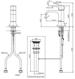 Vòi chậu lavabo TOTO TLG08301V 2