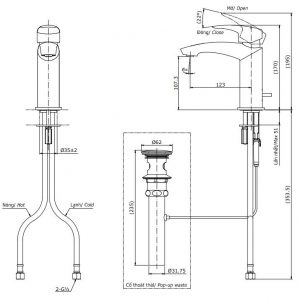 Vòi chậu lavabo TOTO TLG09301V 2