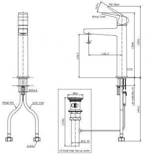 Vòi chậu lavabo TOTO TLG10303V cổ cao 2