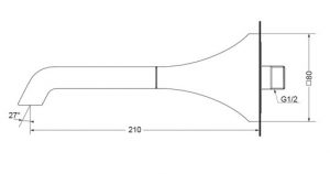 Vòi Xả Bồn TOTO TBG08001B Âm Tường 2