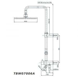 TOTO TBW07006A - Vòi sen cây 4 Ban ve ky thuat Voi sen cay TOTO TBW07006A