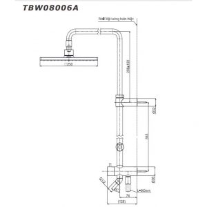 TOTO TBW08006A - Vòi sen cây 1 Ban ve ky thuat Voi sen cay TOTO TBW08006A