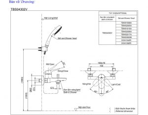 TOTO DM907CS TBS04302V DGH104ZR - Vòi sen cây nóng lạnh 2 ban ve ky thuat sen tam toto tbs04302v tbw02005a nong lanh