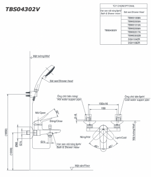 TOTO TBW01001BA TBS04302V TBW03002B - Vòi sen cây nóng lạnh 2 ban ve ky thuat voi sen tam toto tbs04302v nong lanh